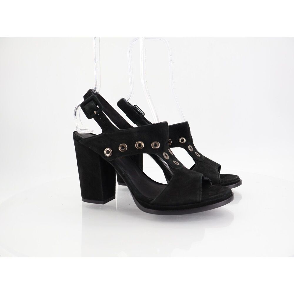 Free People Ringer Sandals Women's Size 41 11 Black Suede Block Heel Slingback